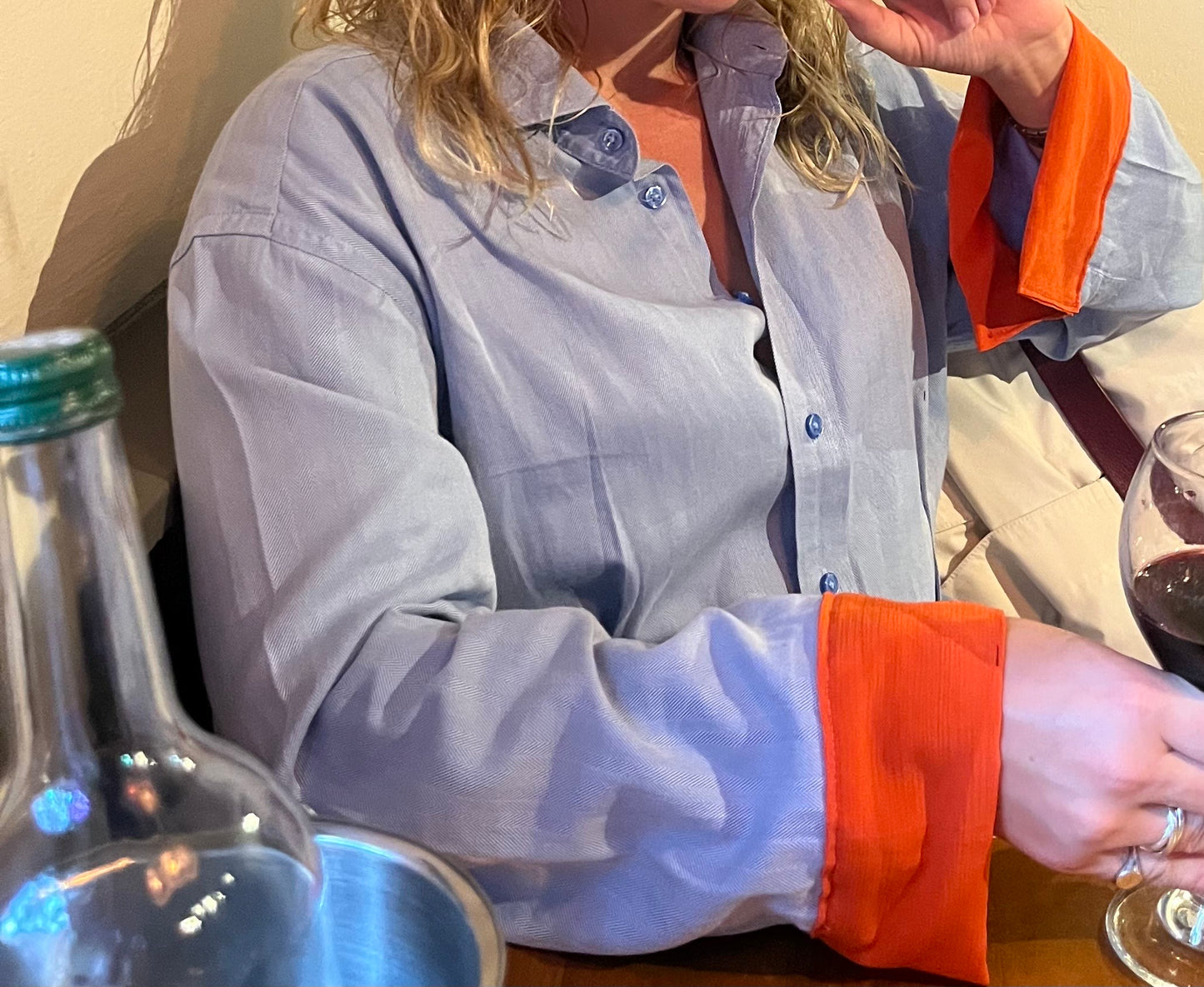 Vassiliki dress in Blue and Orange