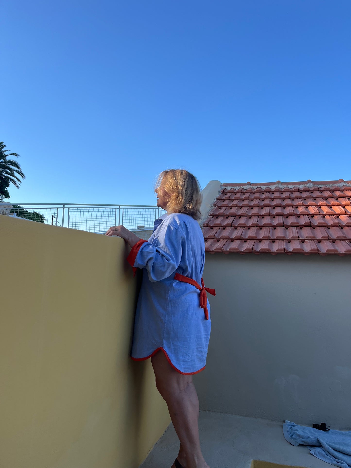 Vassiliki dress in Blue and Orange