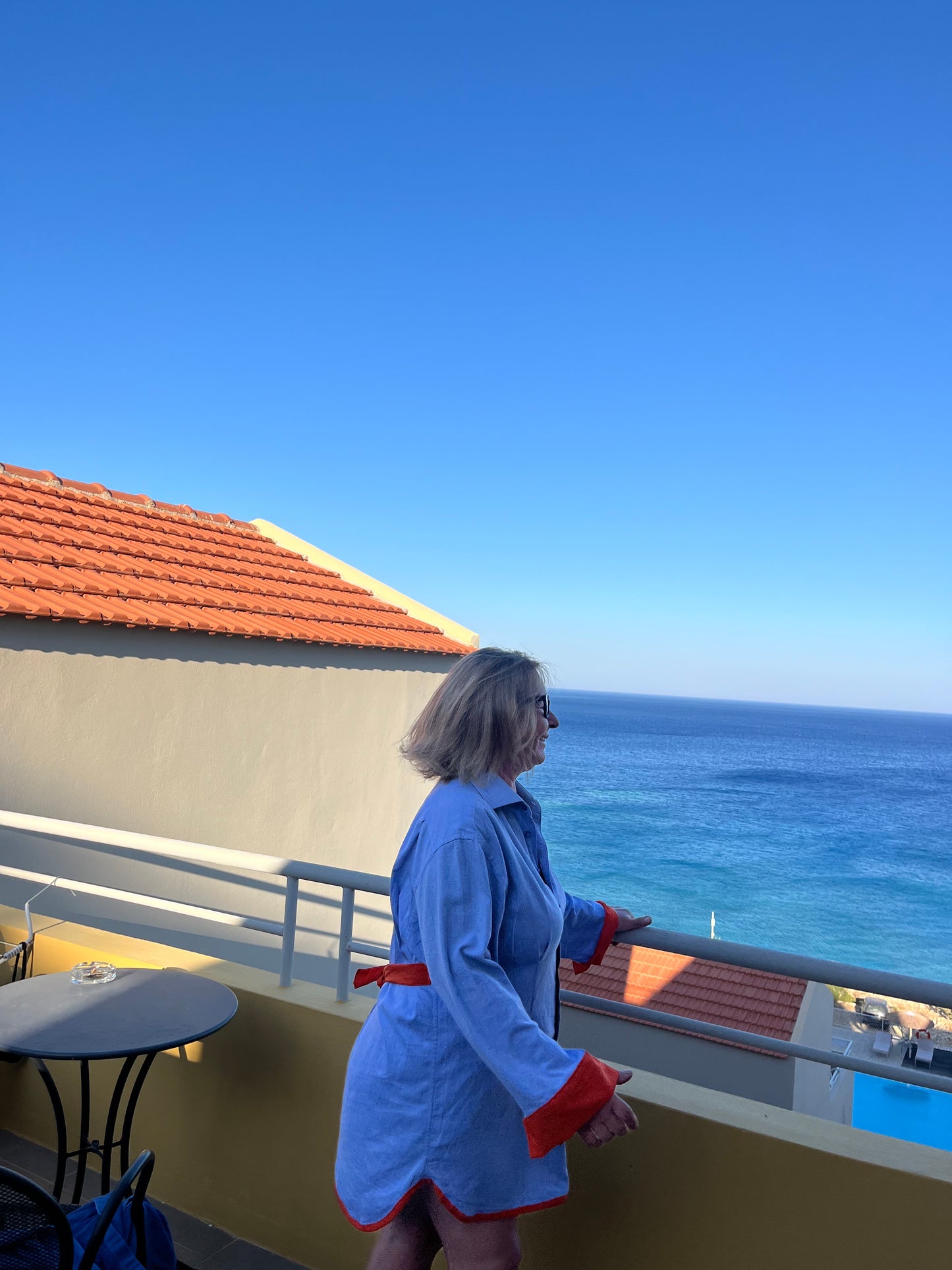 Vassiliki dress in Blue and Orange