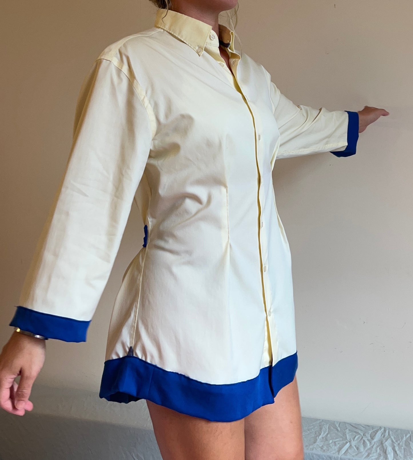 Vassiliki dress in Yellow & Blue - One of a Kind