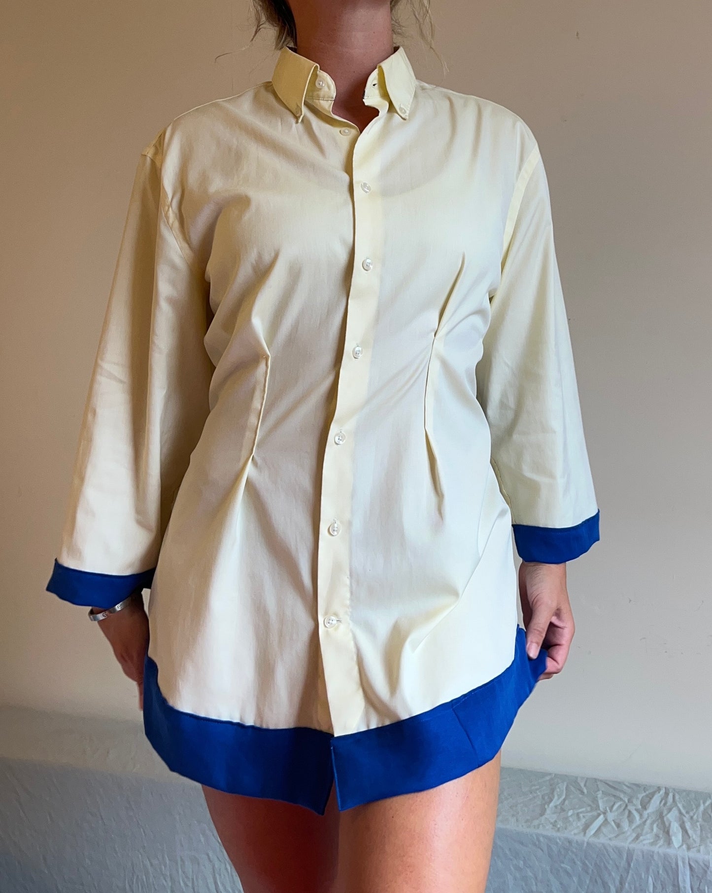Vassiliki dress in Yellow & Blue - One of a Kind