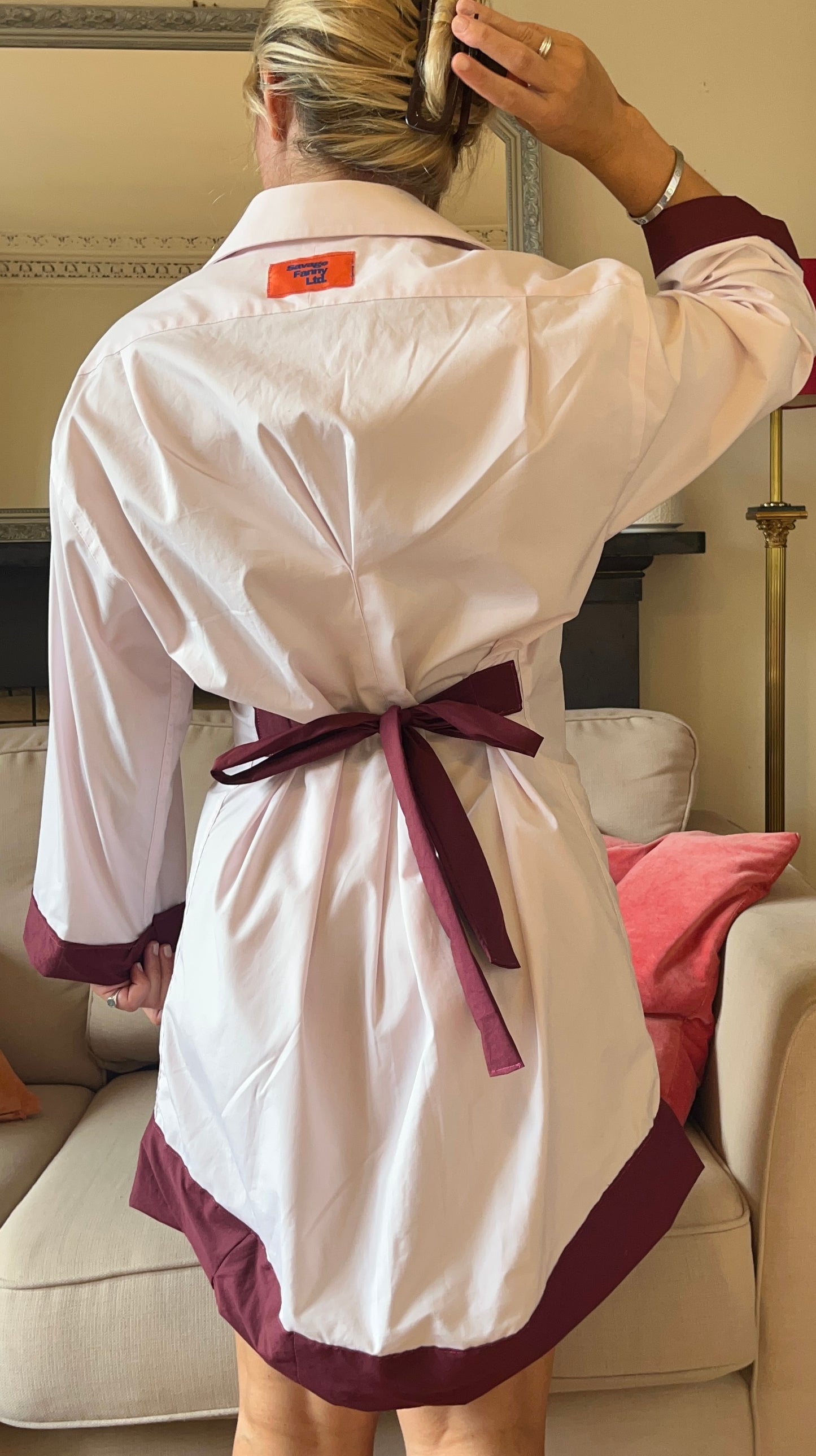 Vassiliki dress in Pink and Burgundy