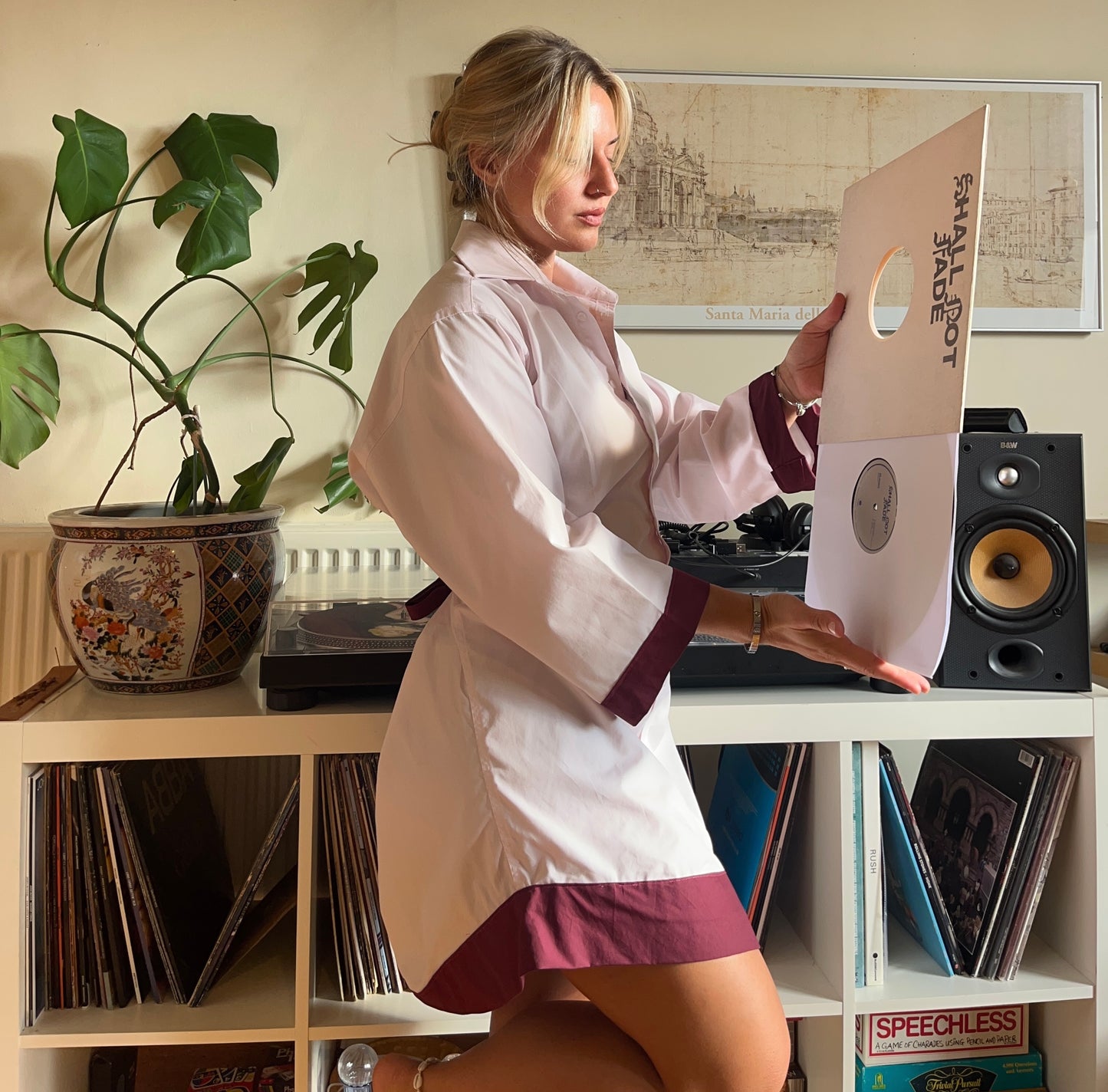 Vassiliki dress in Pink and Burgundy
