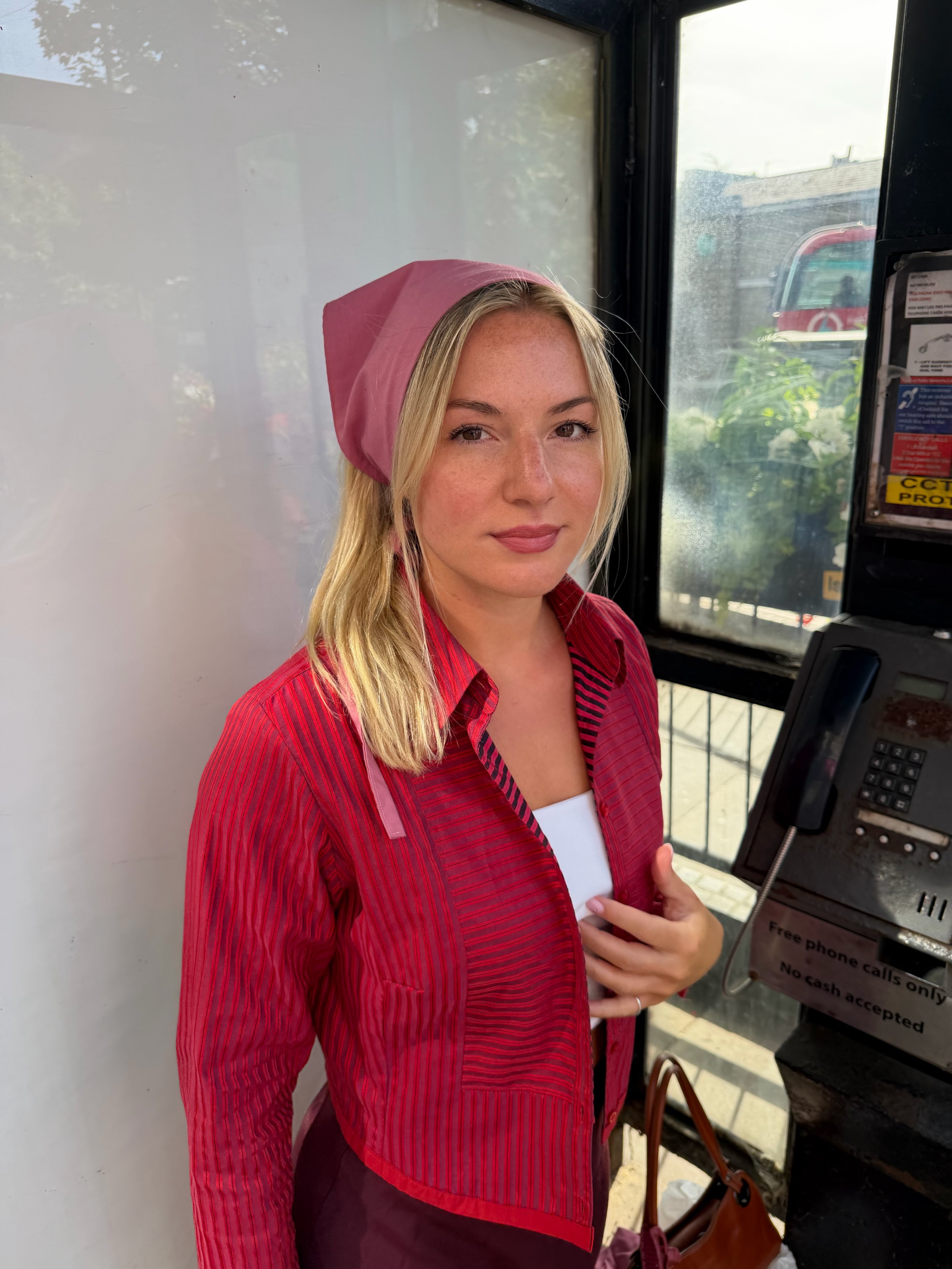 Pink Cotton Headscarf