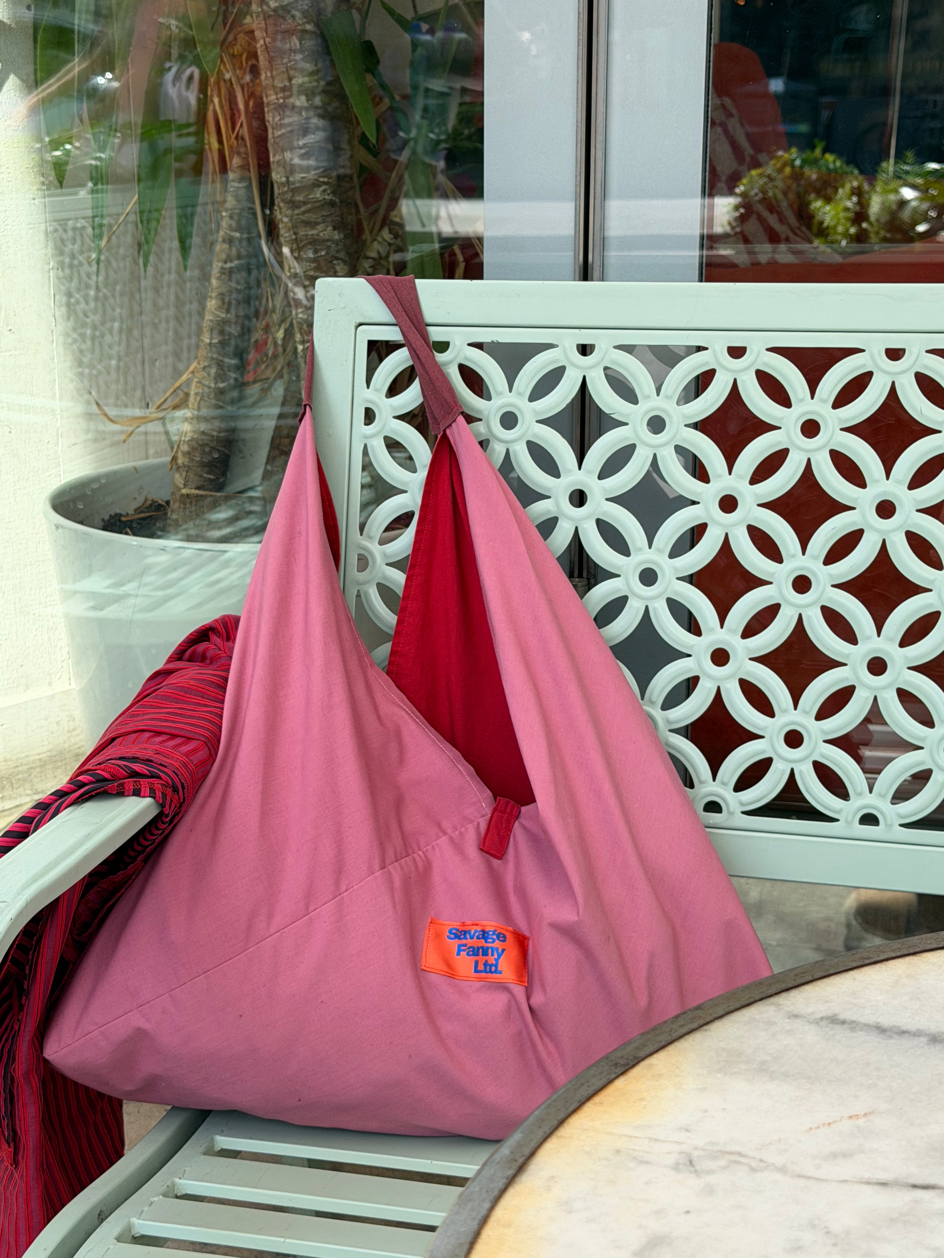 Upcycled Pink Cotton Tote Bag | The Daily Hobo