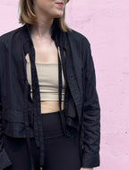 The Cropped Tie-Front Utility Jacket / Shirt
