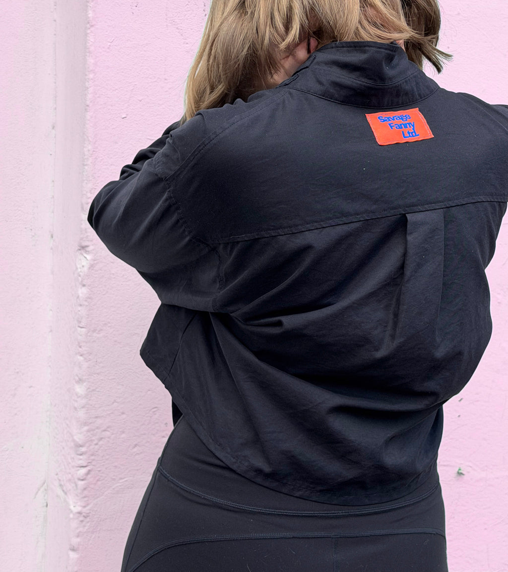 The Cropped Tie-Front Utility Jacket / Shirt