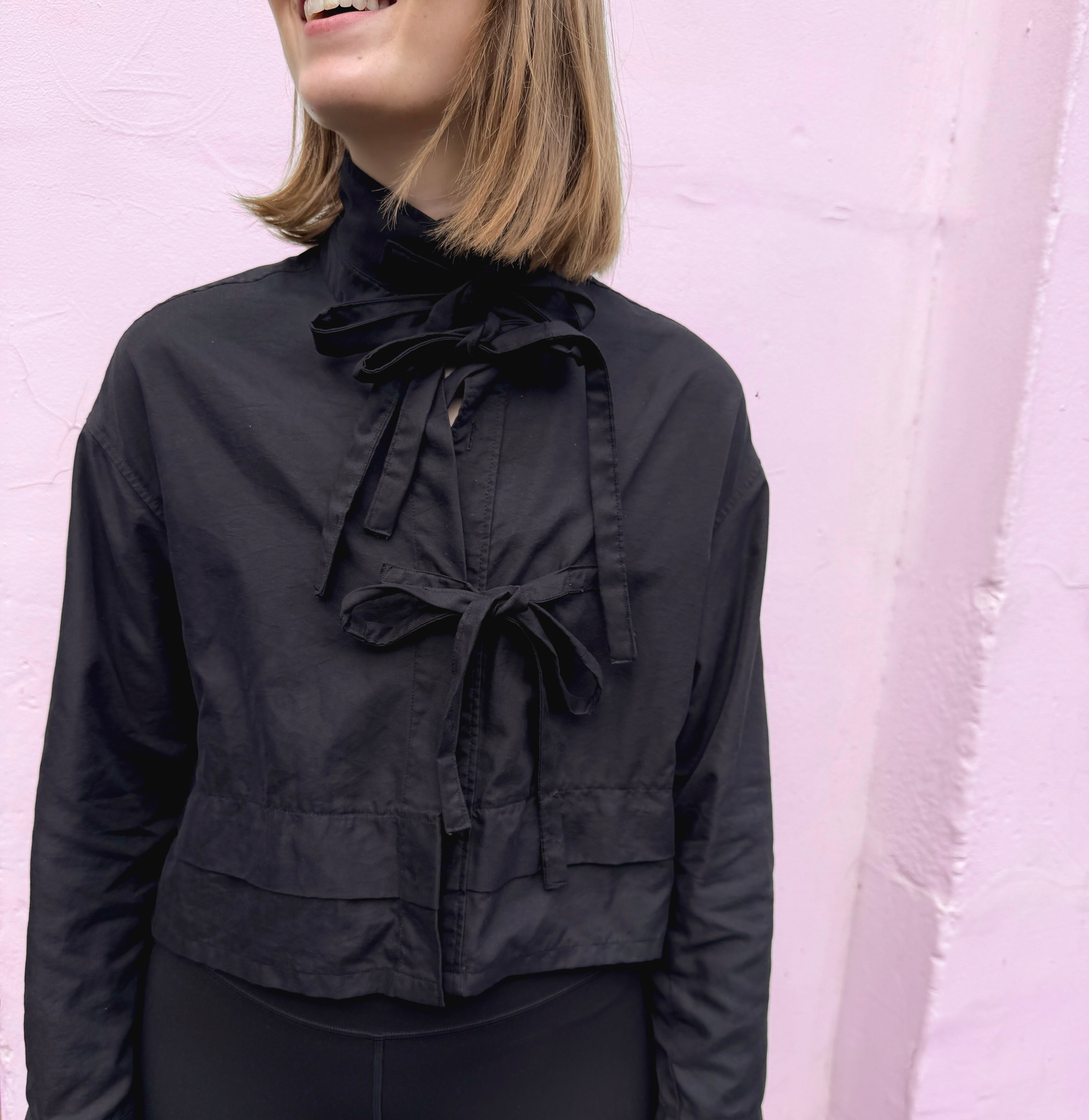 The Cropped Tie-Front Utility Jacket / Shirt