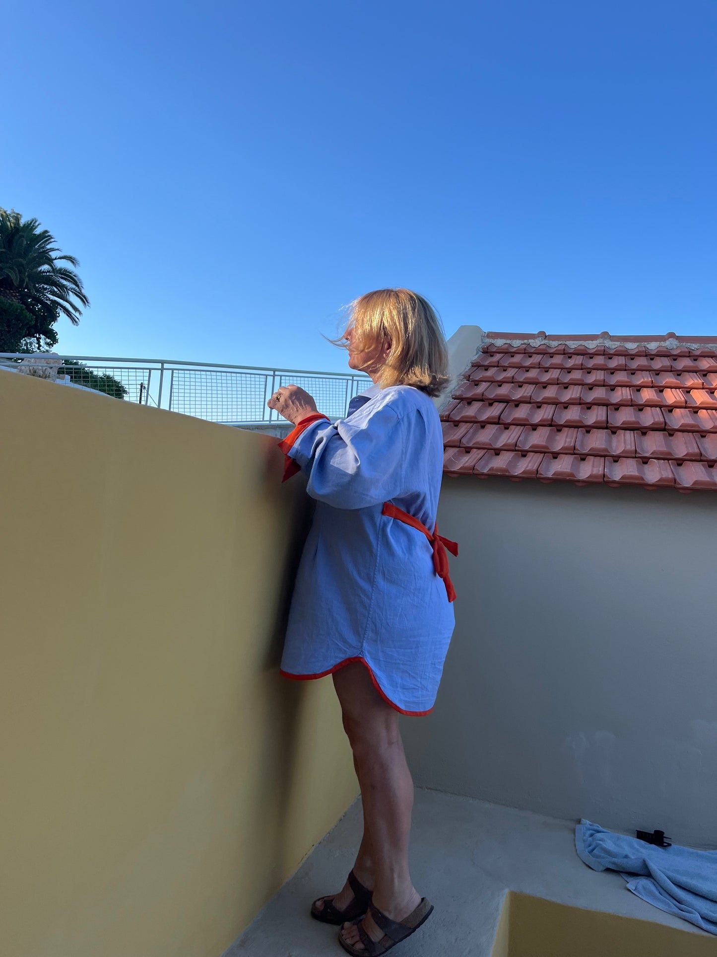 Vassiliki dress in Blue and Orange