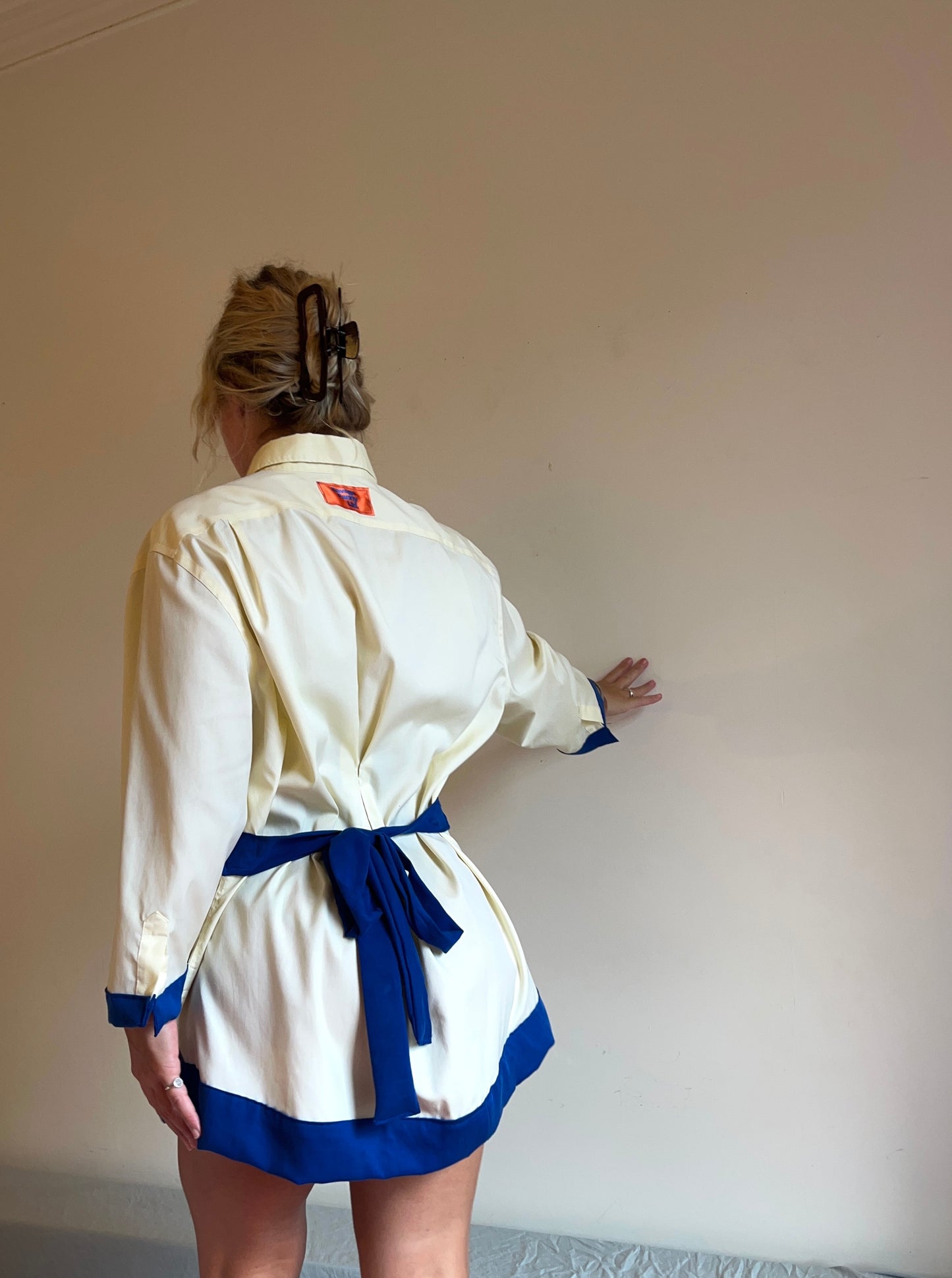 Vassiliki dress in Yellow & Blue - One of a Kind