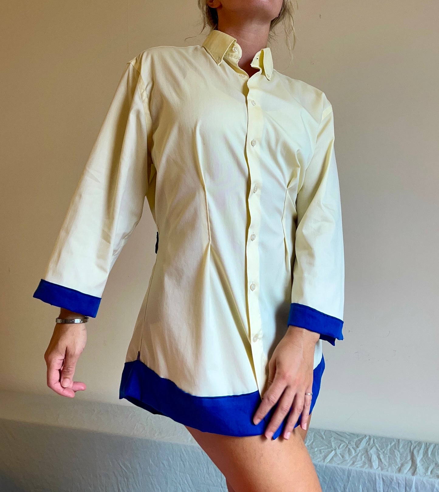Vassiliki dress in Yellow & Blue - One of a Kind
