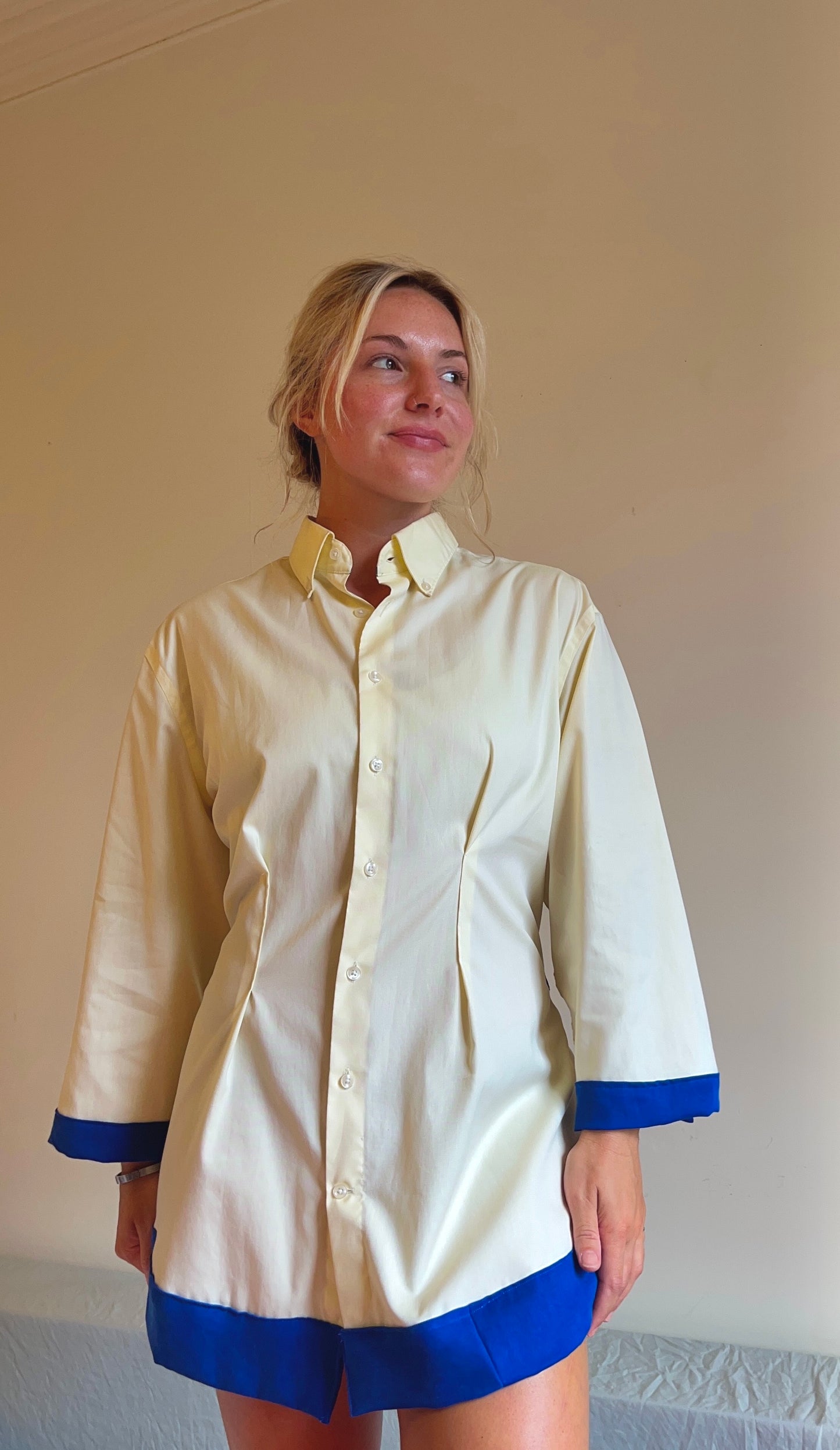 Vassiliki dress in Yellow & Blue - One of a Kind