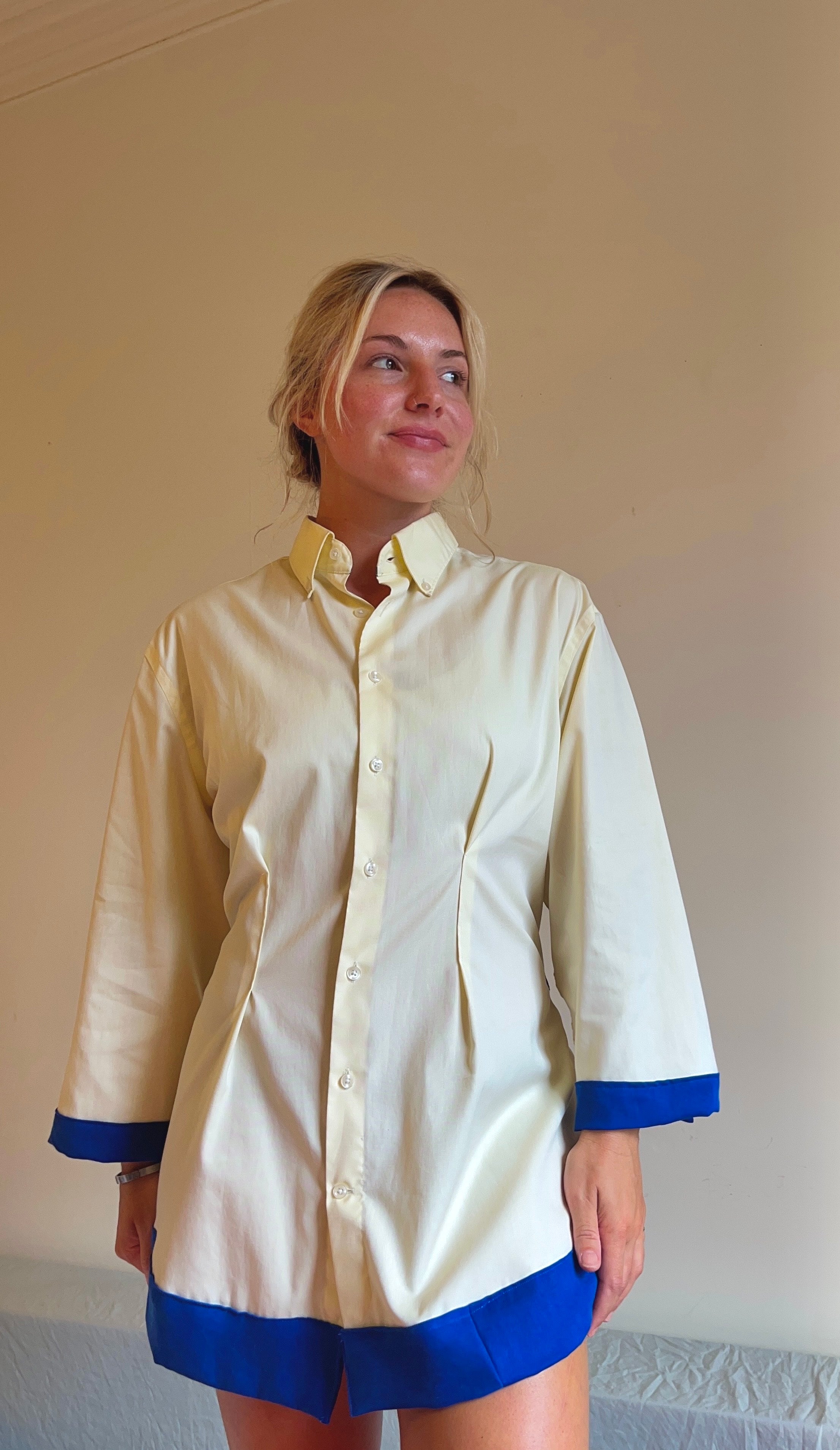 Vassiliki dress in Yellow & Blue - One of a Kind