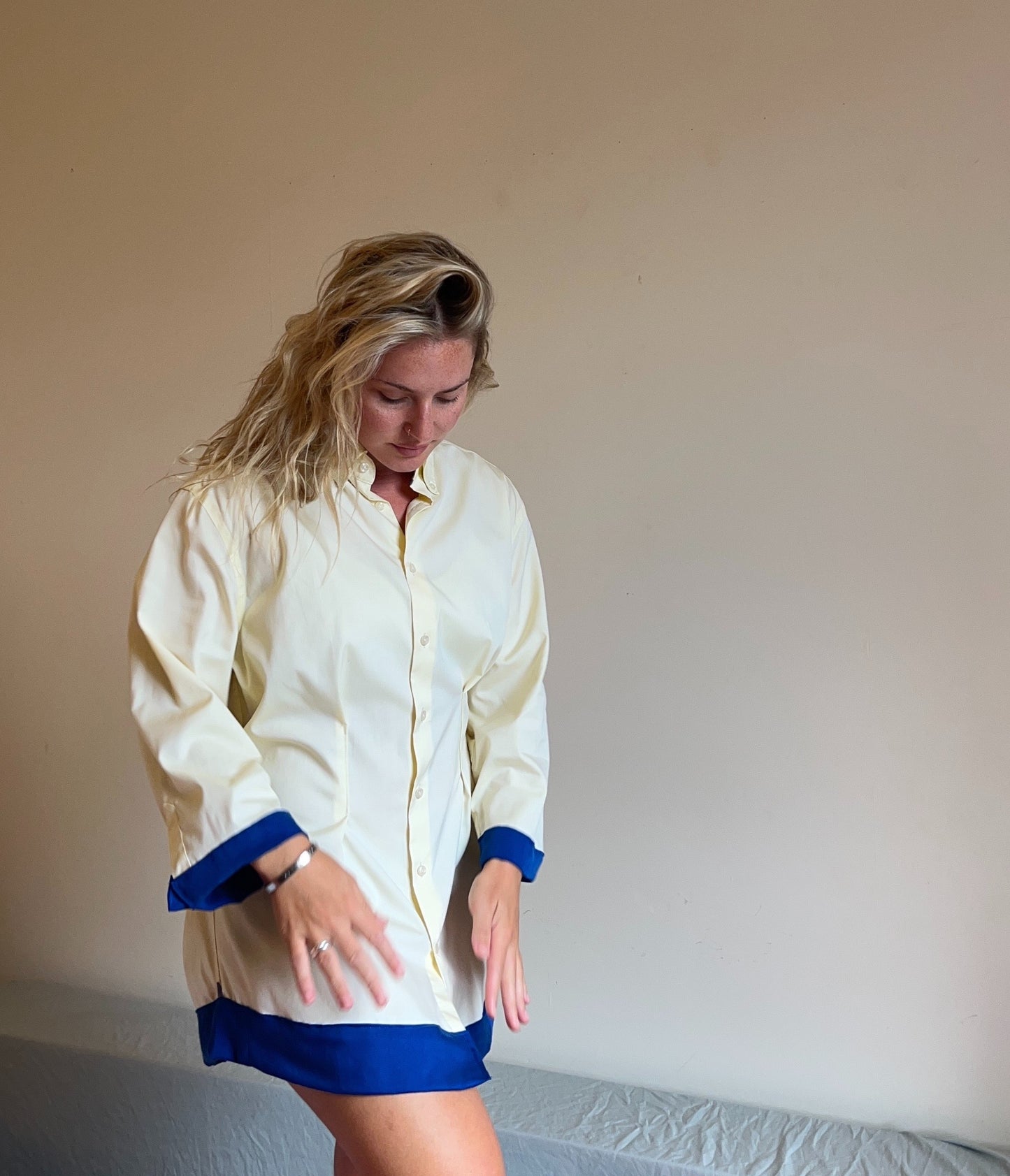 Vassiliki dress in Yellow & Blue - One of a Kind
