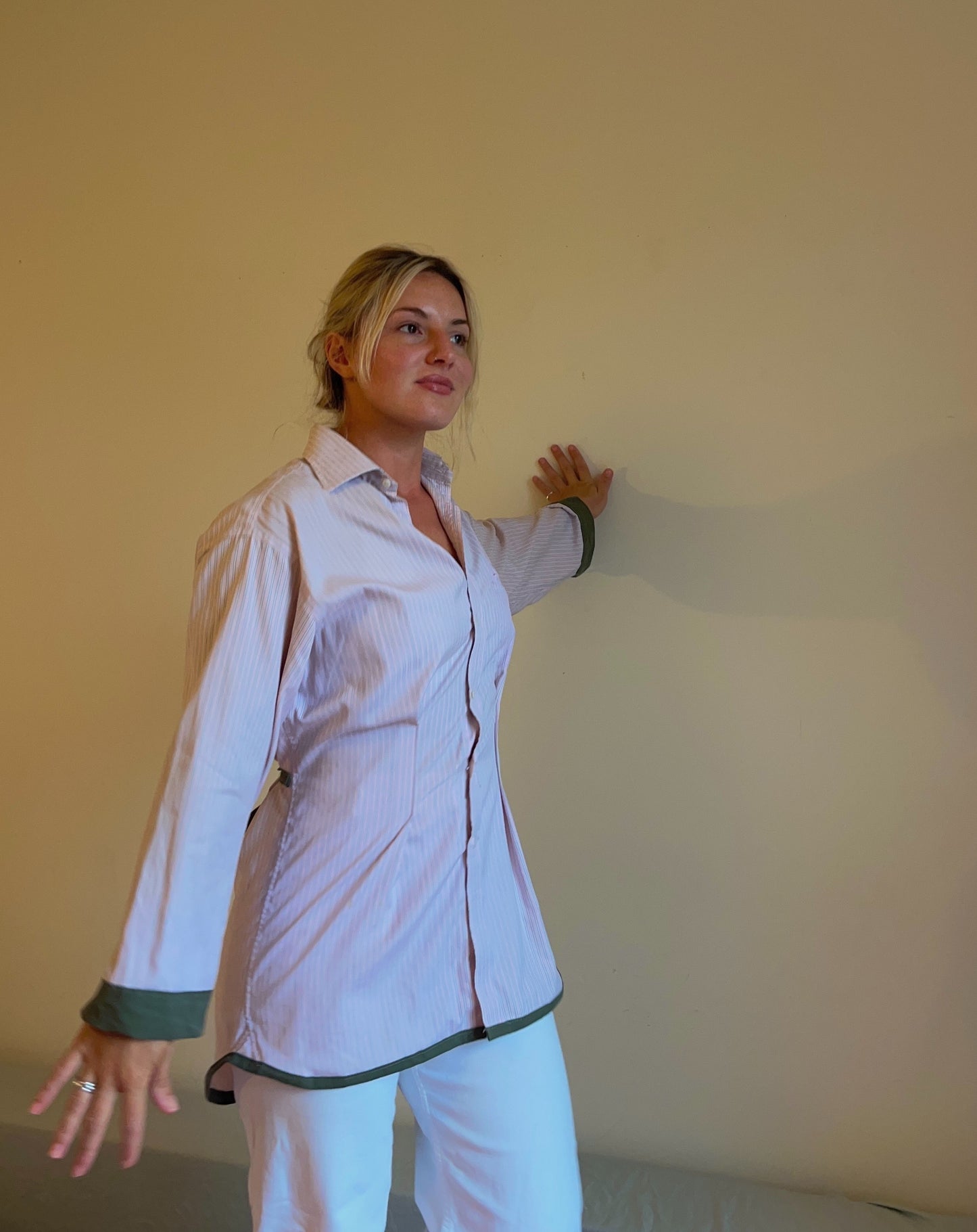 Vassiliki dress in Pink and Khaki
