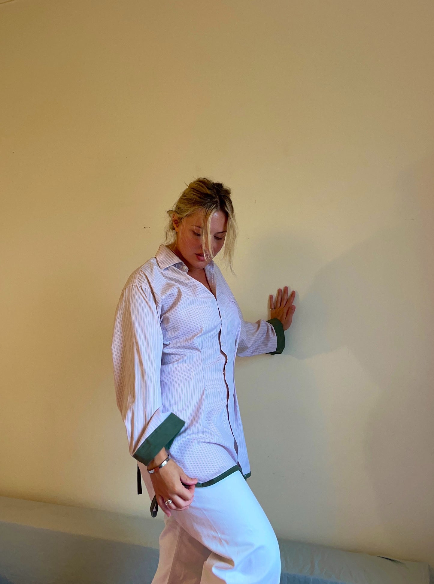 Vassiliki dress in Pink and Khaki